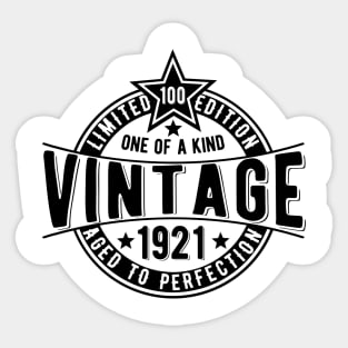 100th vintage birthday gift idea made in 1921 Sticker